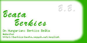 beata berkics business card
